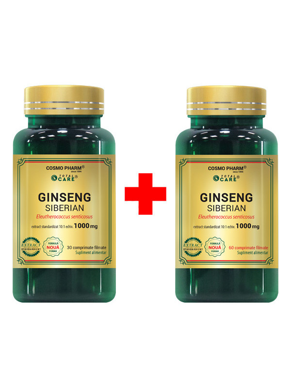 GINSENG SIBERIAN 1000MG 60CPR+30CPS GRATIS