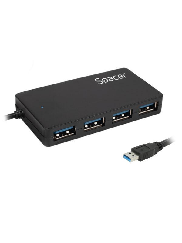 HUB extern Spacer USB 3.0 15cm negru