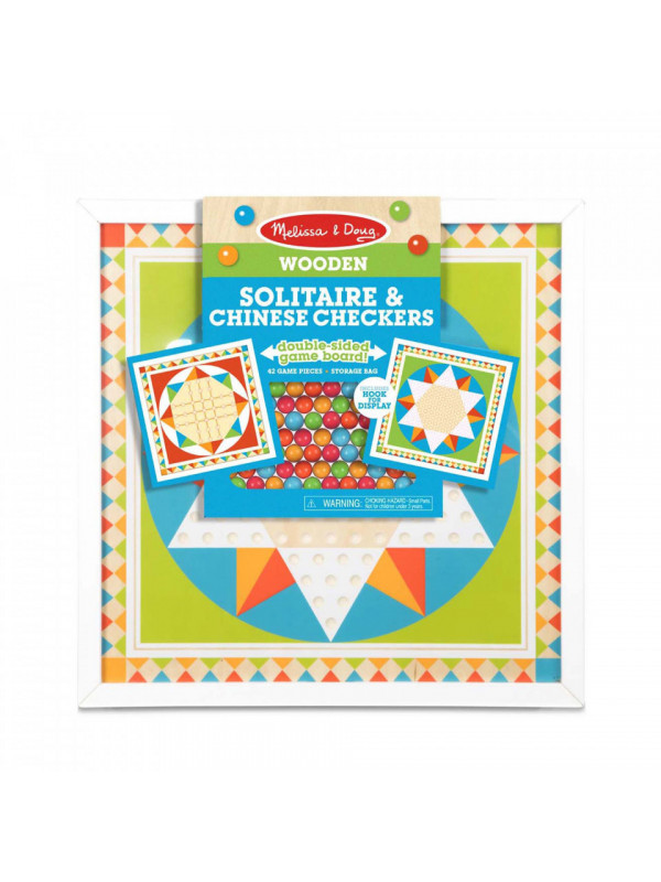 Joc de societate 2 in 1 Solitaire si Sah chinezesc - Melissa & Doug