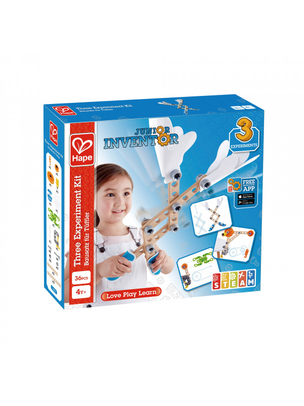 Jucarie din lemn - Set 3 experimente (37 piese)