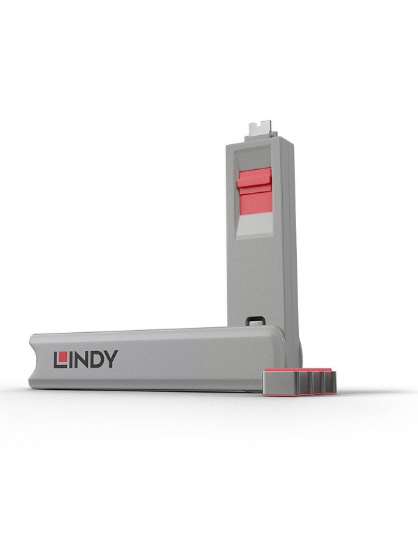 Lindy 4xUSB C Port Blocker (w key), roz