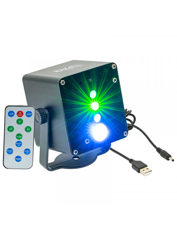MINI LASER 160MW + EFECT LED RGB 3W