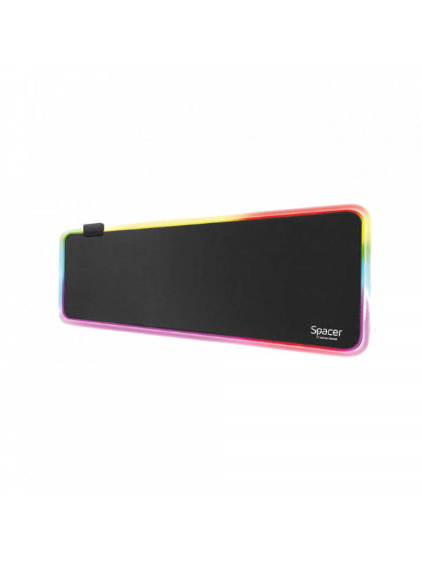 MousePAD RGB SPACER gaming, cauciuc si material textil, 900 x 300 x 3 mm, 1.8 m lungime cablu, negru "SP-PAD-GAME-RGB-B"