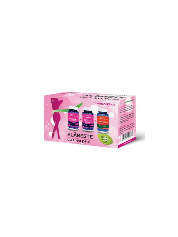 PACHET CICOARE EXTRACT 60cps + DETOX SUPLU + TRIPHALAX 60cps HERBAGETICA