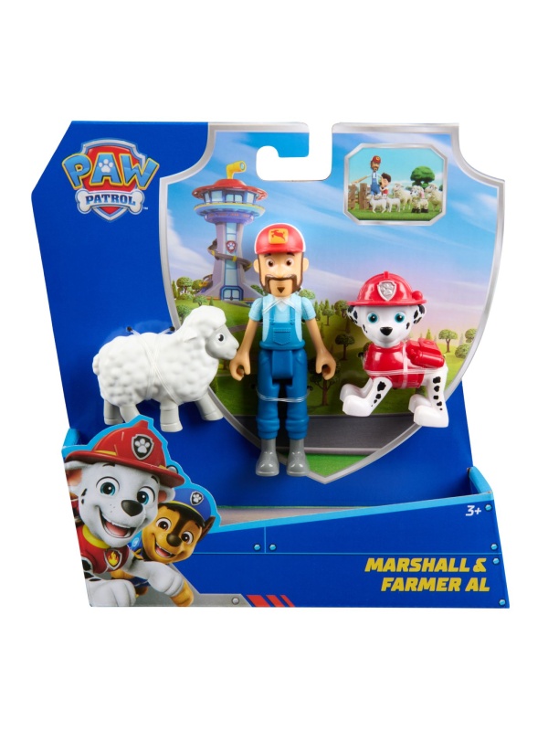 PATRULA CATELUSILOR SET 3 FIGURINE MARSHALL SI FERMIERUL AL
