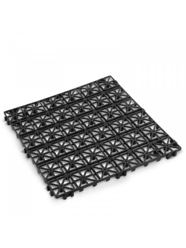 Paviment pentru gradină - plastic - negru - 29 x 29 x 1,5 cm - 4 buc/pachet