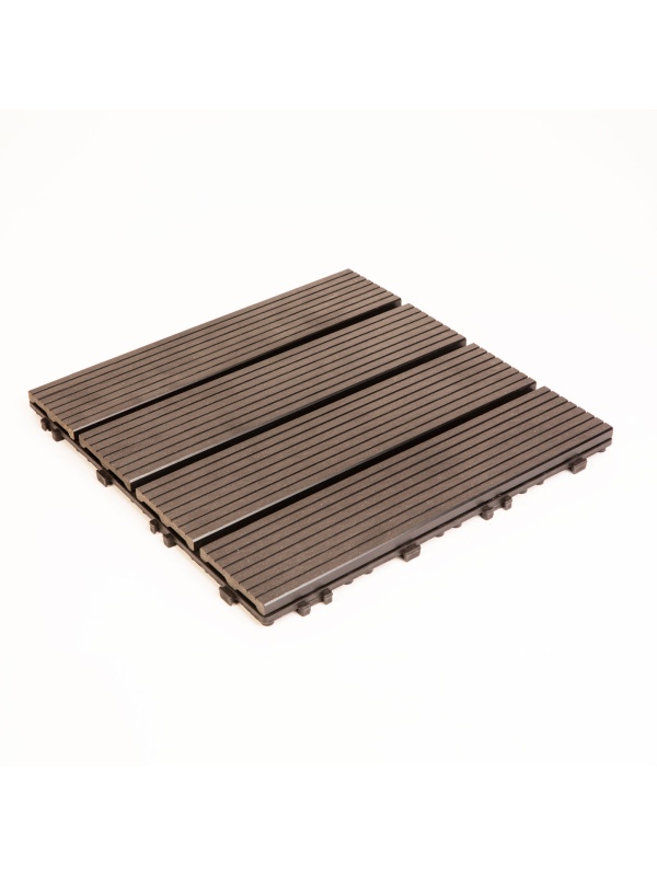 Plăci paviment 4 lamele - 30 x 30 cm - negru - 11 buc/pachet