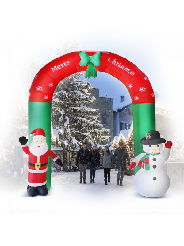 Poartă de Crăciun gonflabilă - 240 cm - IP44 - 9 LED - alimentată la rețea