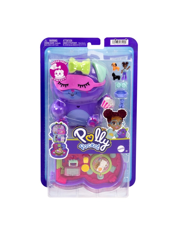 POLLY POCKET SET GENTUTA ANIMALUT CATELUS IN PIJAMA CU ACCESORII