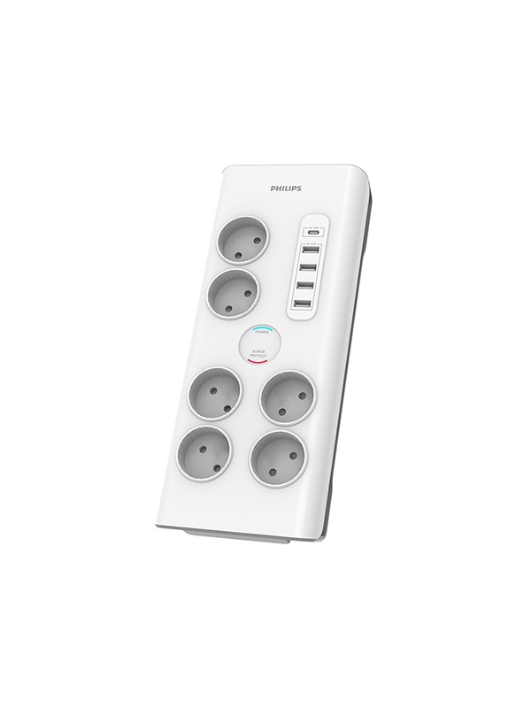 PRELUNGITOR SURGE PROTECTOR 6 PRIZE 2M 5 X USB PHILIPS