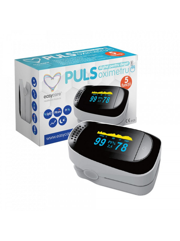 Pulsoximetru digital de deget EASYCARE OLED, model C101A2, cu 5 functii