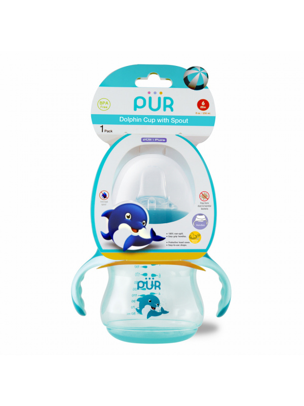 PUR 5509 – CANA IN FORMA DE DELFIN CU CIOC DIN SILICON +6 LUNI, 230ML
