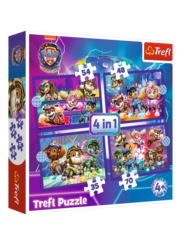 PUZZLE TREFL 4IN1 PATRULA CATELUSILOR MIGHTY MOVIE EROII