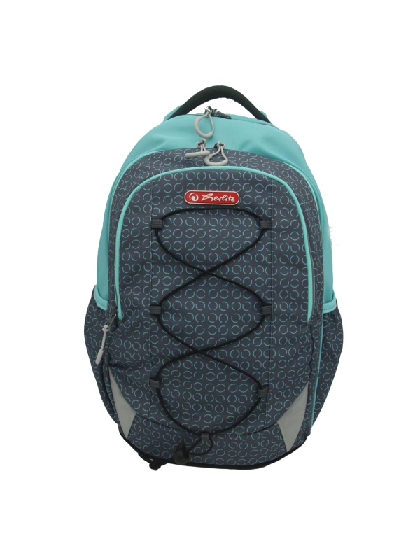 RUCSAC HERLITZ STRINGS PRO: ERGONOMIC, SPATIOS, POLIESTER RECICLAT REZISTENT LA APA, BRETELE AJUSTABILE, BANDA/FERMOARE REFLECTORIZANTE, MOTIV CIRCLES