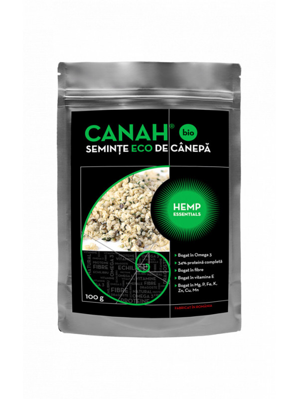 SEMINTE DECORTICATE DE CANEPA ECO 100gr CANAH