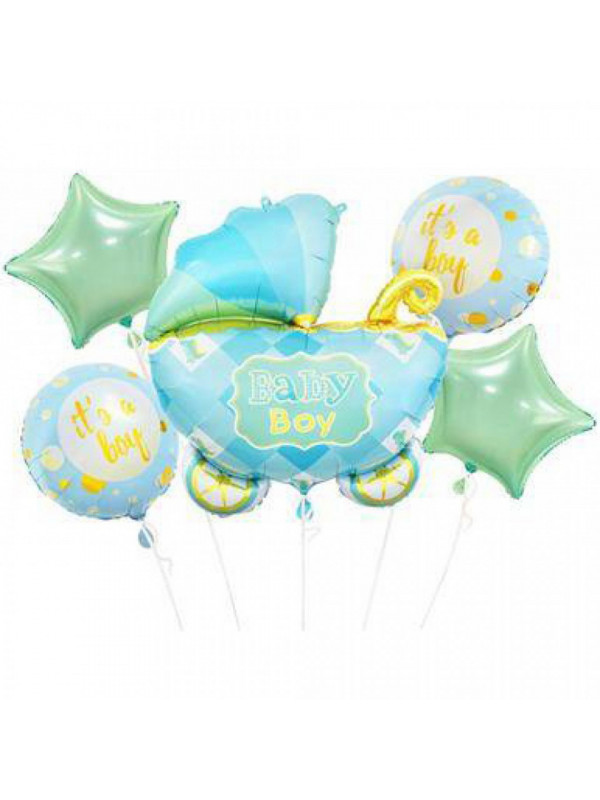 Set 5 baloane carucior albastru