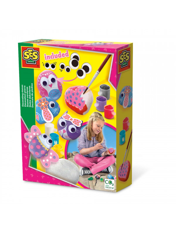 Set creativ copii - Picteaza si decoreaza pietre