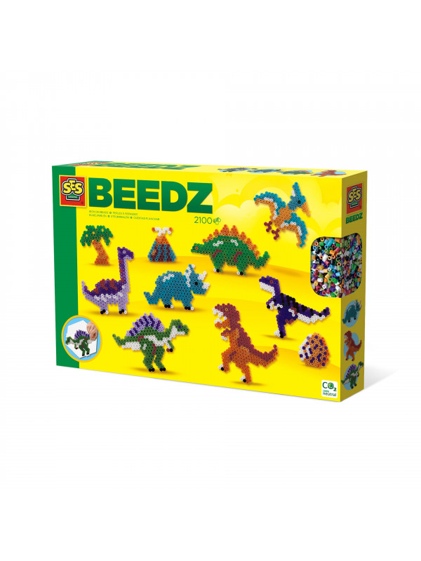 Set creativ - Margele de calcat cu Lumea dinozaurilor pentru copii