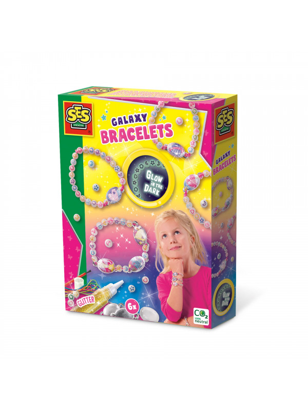 Set creativ pentru copii - - Bratari cu tematica galaxie Glow in the Dark
