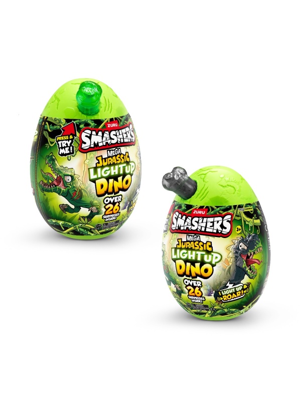 Smashers - Mega Ou surpriza cu peste 26 accesorii, Dino Jurassic Light-Up