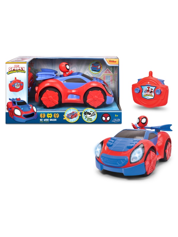SPIDEY PRIETENII EXTRAORDINARI MASINUTA CU TELECOMANDA WEB RACER SCARA 1:18