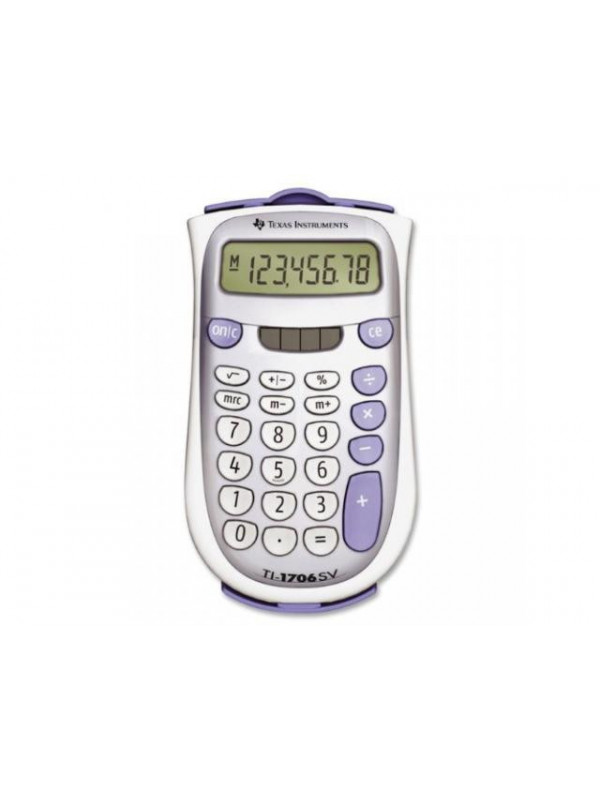 TEXAS INSTRUMENTS TI-1706 SV, 8-digit, giant SuperView display and dual power, change sign (+/-)