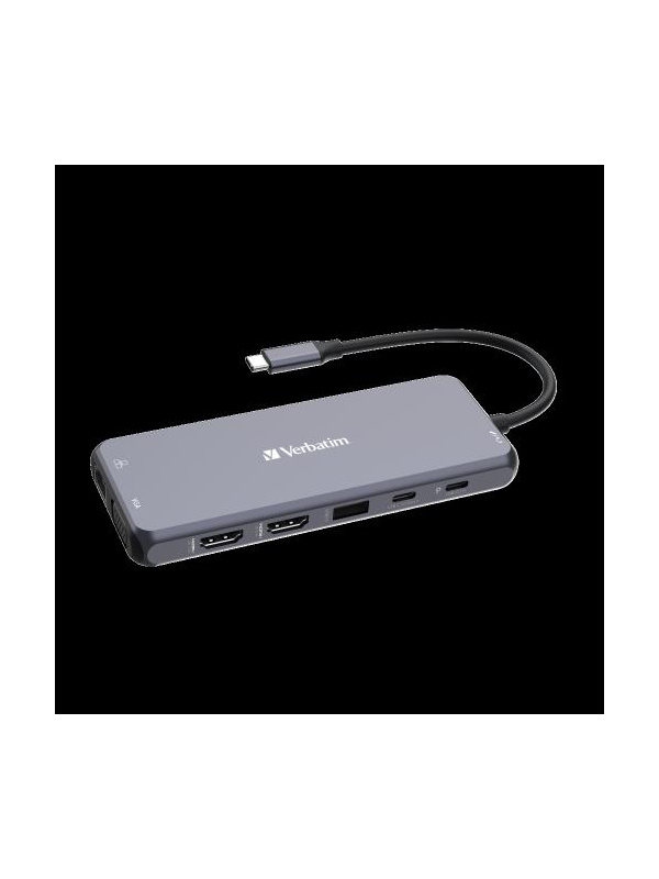 Verbatim USB-C Pro Multiport Hub CMH-14 2xHDMI | VGA| RJ45 | 3xUSB-A 3.2 | USB-C 3.2 Gen1 | 2xUSB-A 2.0 | SD| microSD/Audio Jac