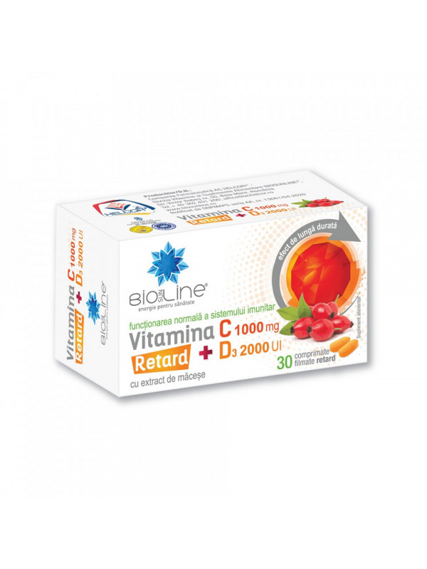 VITAMINA C 1000MG RETARD +D3 2000UI 30CPR
