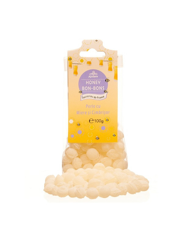 Bomboane perle cu miere si cimbrisor 100g apidava