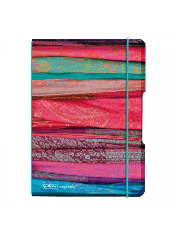 CAIET MY.BOOK FLEX A5 40F 80 GR PATRATELE COPERTA PP, SCARFS CU ELASTIC TURCOAZ