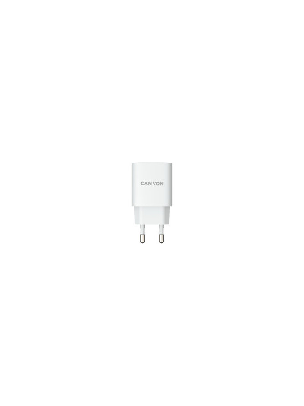 Canyon, Wall charger with 1*USB, QC3.0 18W, Input: 100V-240V, Output: DC 5V/3A,9V/2A,12V/1.5A, Eu plug, OCP/OVP/OTP/SCP, CE, RoHS ,ERP. Size: 80.17*41.23*28.68mm, 50g, White