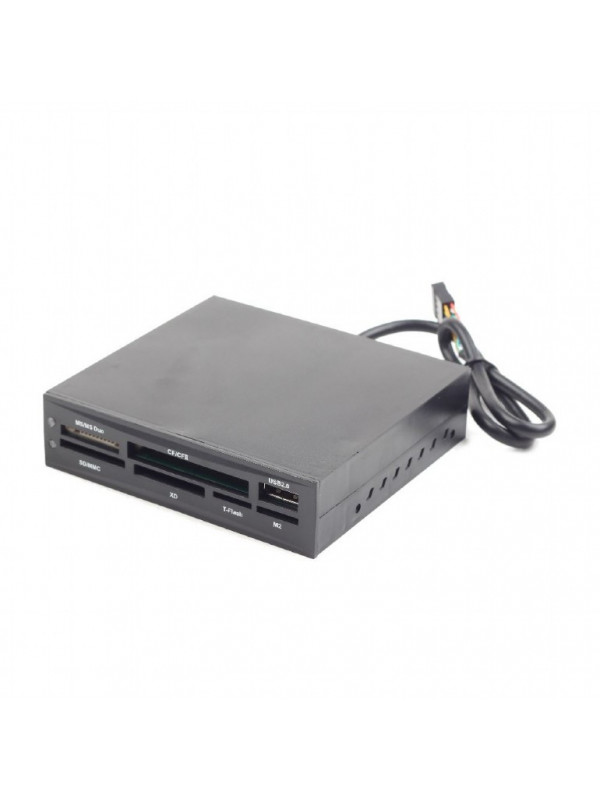 CARD READER intern GEMBIRD, interfata USB 2.0, citeste/scrie: SD, microSD, MMC, MS, XD, M2, CF; metalic, black