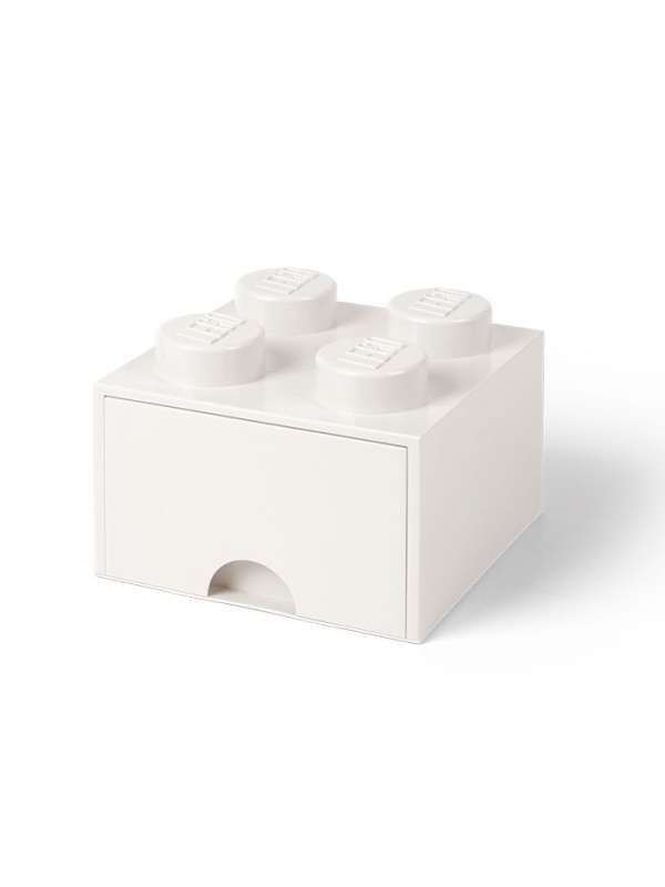 Cutie depozitare LEGO 2x2 cu sertar, alb
