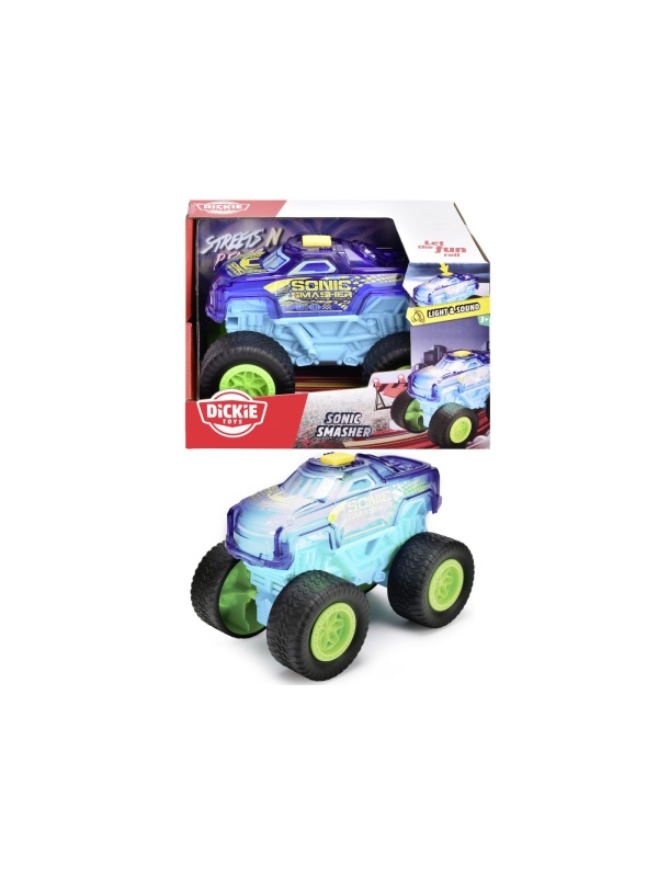 DICKIE MASINA DE TEREN SONIC SMASHER CU LUMINI SI SUNETE 17CM