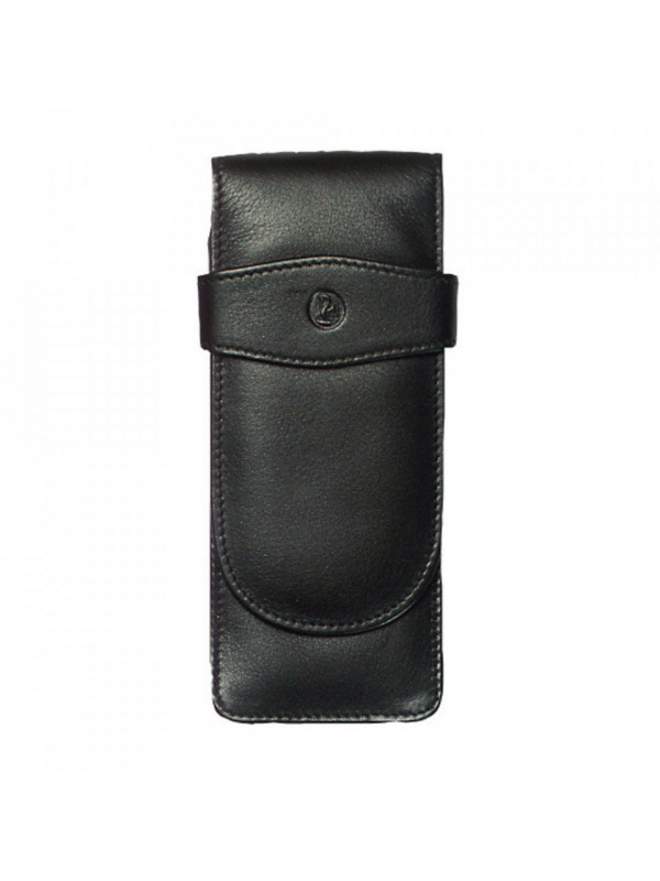 Etui de piele TG31 negru, pentru 3 instrumente de scris