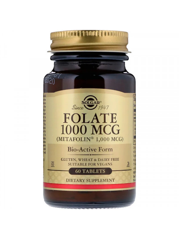 FOLATE (AS METAFOLIN) 1000mcg tabs 60tb SOLGAR