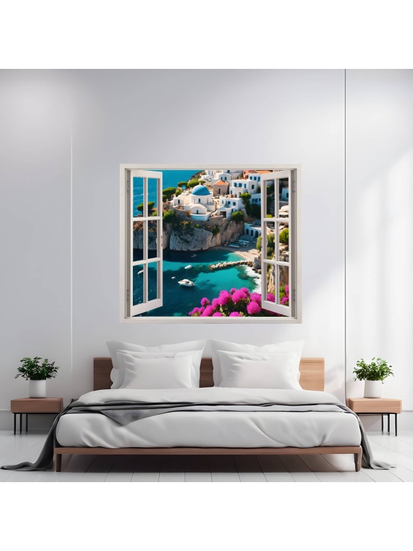 Folie imprimata color pentru decor perete locuinta, dimensiune 125 x 110cm, model: VIEW TO HAVEN 13