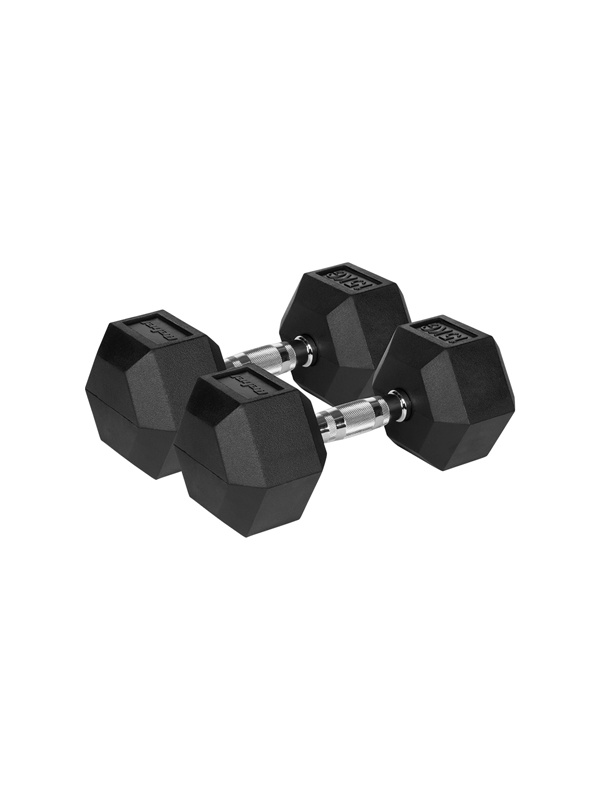 GANTERE DUMBBELL HEX FONTA CAUCIUCATA 2X15KG REBEL ACTI