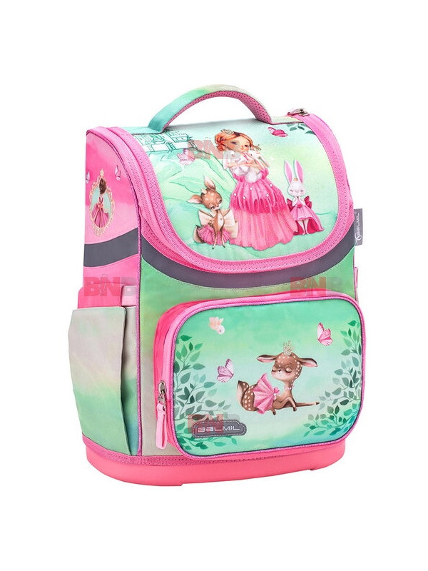Ghiozdan neechipat mini, dimensiune 36x26x16 cm, prncess with fier