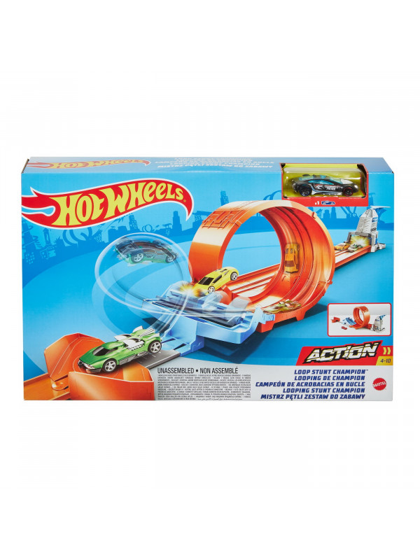 HOT WHEELS CIRCUIT RAPID CU LANSATOR PENTRU CASCADORII SI MASINUTA EXCLUSIVA