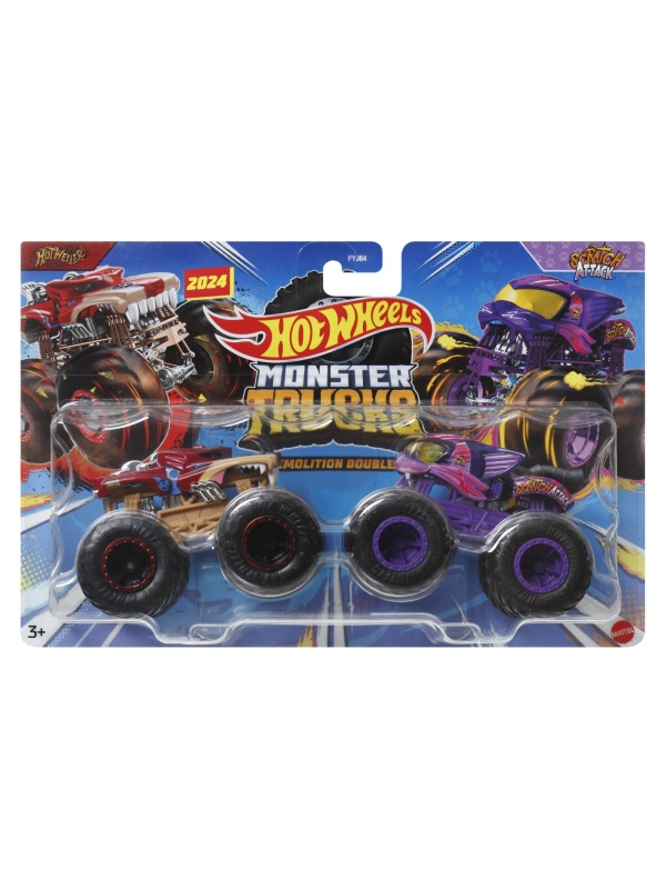 HOT WHEELS MONSTER TRUCK SET 2 MASINI SCRATCH ATTACK SI HOT WEILER SCARA 1 LA 64
