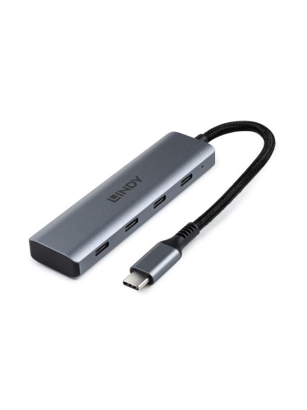 Hub Lindy USB-C 3.2 4 Port, gri