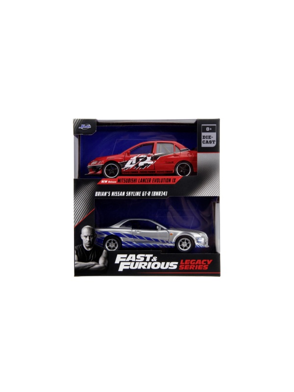 JADA FAST AND FURIOUS SET 2 MASINI METALICE MITSUBISHI LANCER EVOLUTION IX 1:32