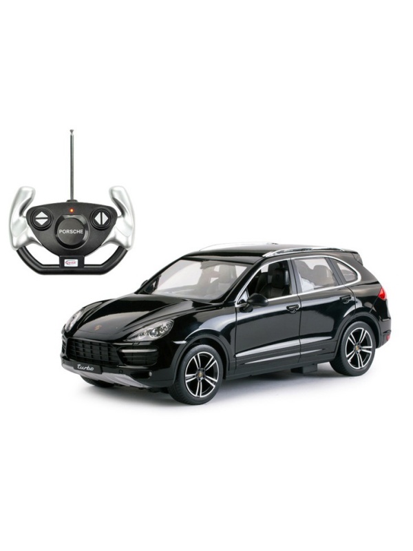 MASINA CU TELECOMANDA PORSCHE CAYENNE TURBO NEGRU CU SCARA 1 LA 14