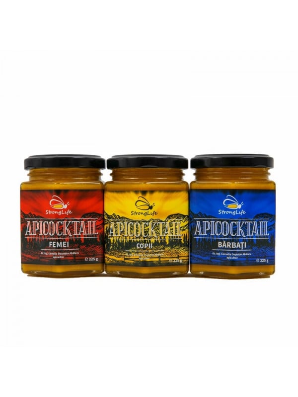 Pachet ApiCocktail® - mix-uri apicole pentru cresterea imunitatii intregii familii by Dr. Ing. Cornelia Dostetan Abalaru apicultor - 675g