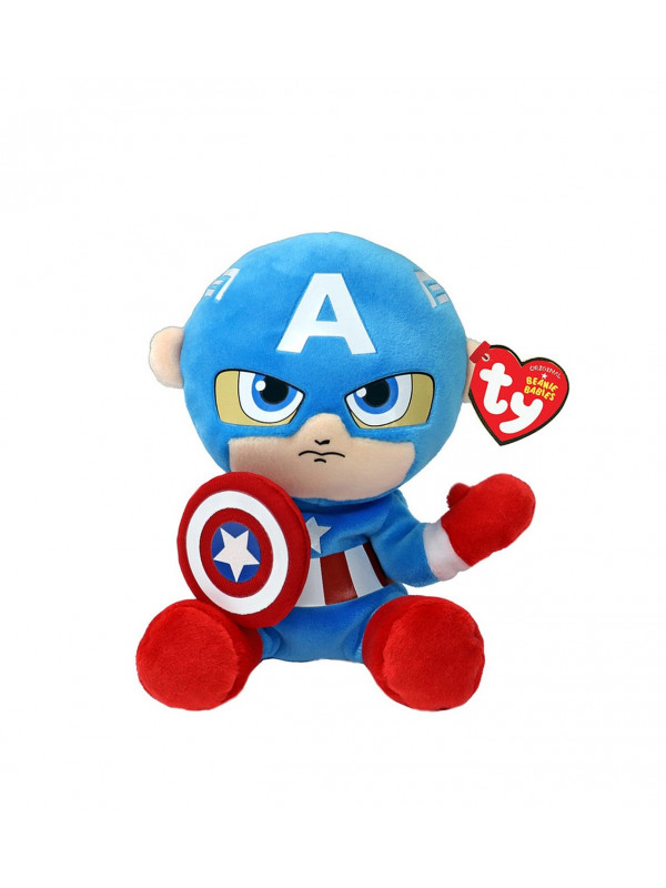 PLUS TY 15CM BEANIE BABIES SOFT MARVEL CAPTAIN AMERICA