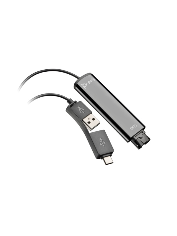Poly DA75 USB to QD Black Adapter TAA