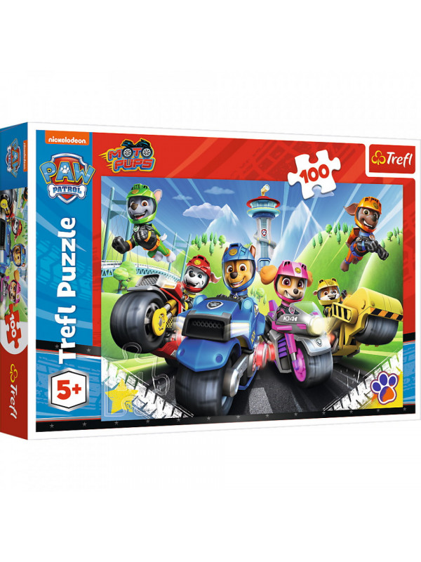 Puzzle trefl 100 piese patrula catelusilor catelusii pe motociclete