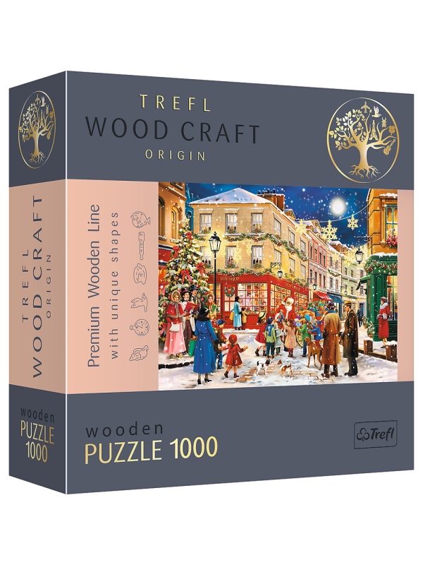 PUZZLE TREFL DIN LEMN 1000 PIESE STRADA PREGATITA DE CRACIUN