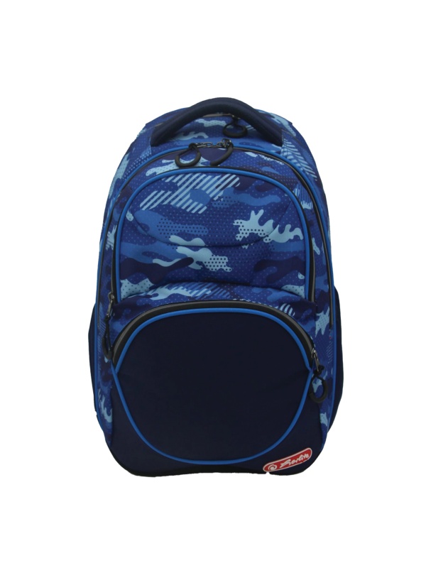 RUCSAC HERLITZ ZIPPER CUBE: ERGONOMIC, SPATIOS, POLIESTER RECICLAT REZISTENT LA APA, BRETELE AJUSTABILE, BANDA/FERMOARE REFLECTORIZANTE, MOTIV BLUE ARMY